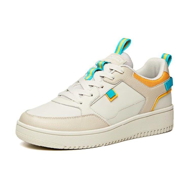 Anta Synthetic Leather Non-Slip Waterproof Low-Top Sneakers Men Sneakers White Gray 912228066-1