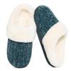 Fashion Shevalues Winter Plush Lining Slippers For Women Cozy Wool-Like Lined Chenille Slippers Memory Foam Fuzzy Warm Indoor Slippers