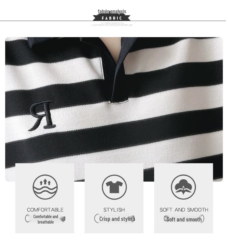 Fairy Striped Polo Maternity Summer Dress - Loose, Retro-Style for Comfort and Elegance