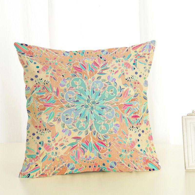 Premium Geometry Painting Pillow Case New Case 45*45 Cotton Linen Throw Pillows