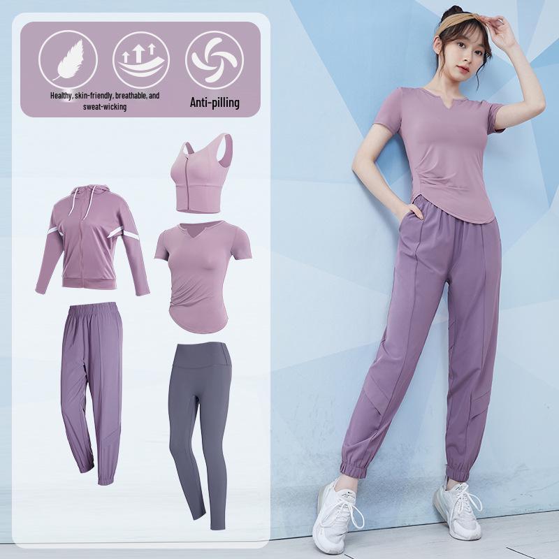 Women's Quick-Dry Summer Sports Set: Short Sleeve Running T-Shirt & High-End Yoga Outfit