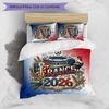 France Football Printed Bedding 3 Piece Set Cozy Breathable Bed Cover Set as Housewarming Holiday Gift