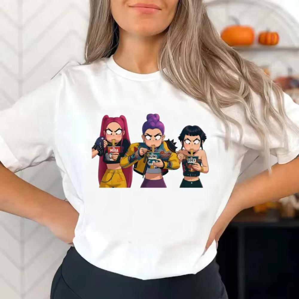 T-Shirts Women’s Cartoon Printed Fashion T-Shirt Style Girl Comfort Casual Top Clothing