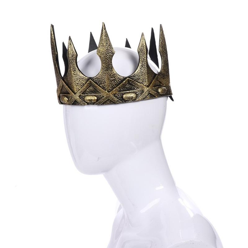 Halloween Crown Soft PU Crown Antique Tiara-Headband King Crown for-Cosplay Prom
