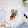 Graphic Cartoon Giraffe Streetwear Fashion Girls T-Shirts Harajuku Clothes Short Sleeve Summer Tees Casual Female O-Neck Tops
