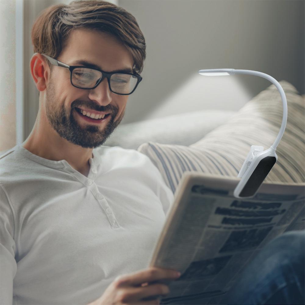 Compact LED Desk Lamp with Clip - Eye-Protection, Touch Control, USB-Powered, Portable Book Light for Students.