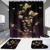 4-Piece Shower Curtain Set with HD Digital Printing | Waterproof, Drill-Free, Ideal for Home/Hotel Bathroom Partition