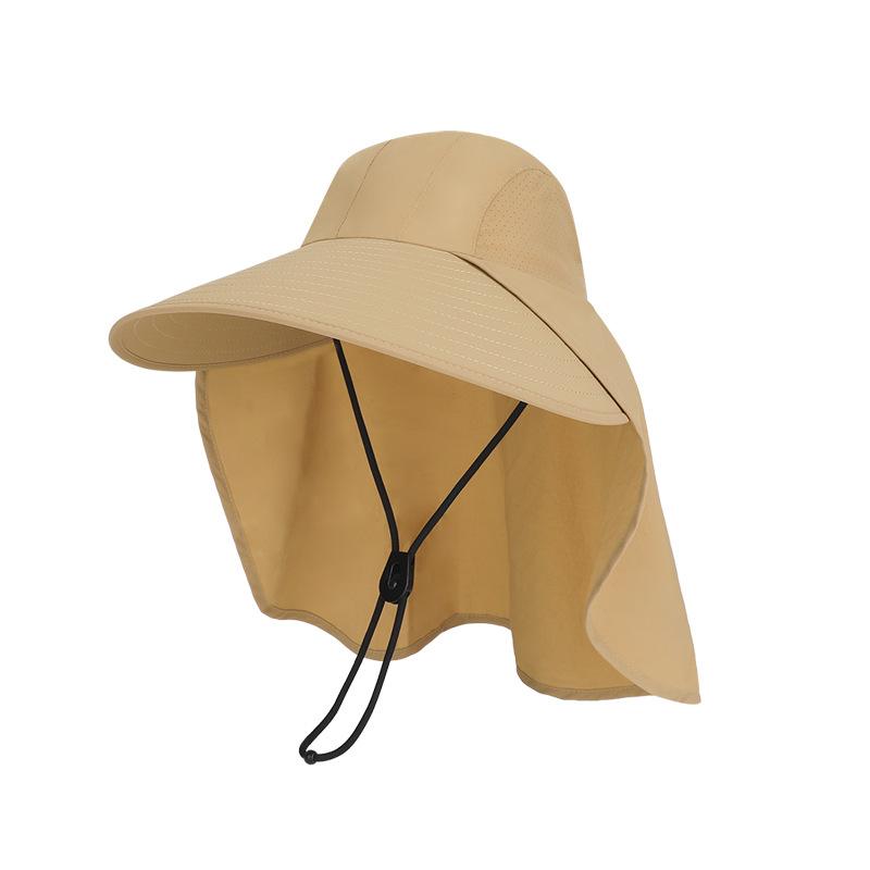 Summer outdoor sun hat children quick drying waterproof big brim bucket hat European and American fashion shawl neck protection sun protection hat