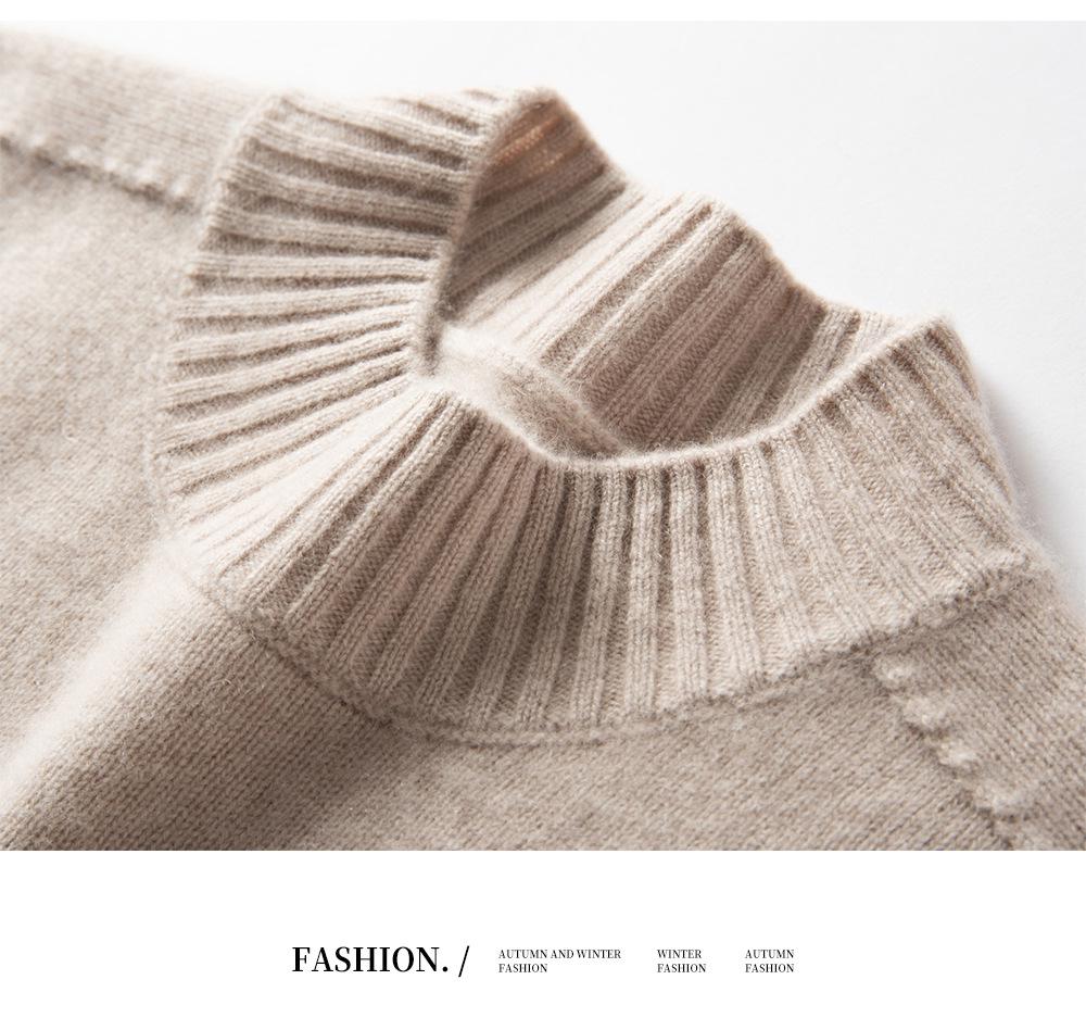 Men's High Neck Thickened Cashmere Sweater: Loose Fit, Plus Size, Warm Knit Base Layer for Autumn/Winter.