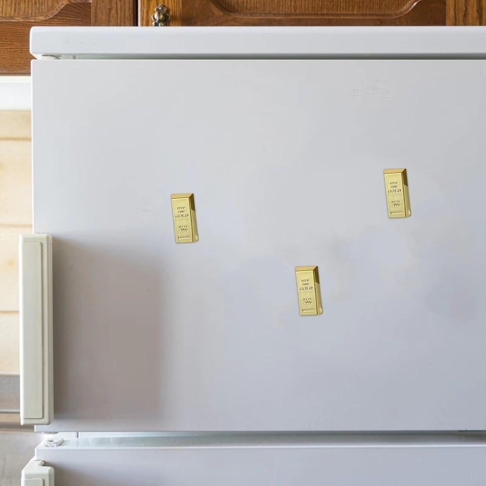 1/2PCS Simulation Gold Gold Fridge Magnets Durable Glittering Gold Gold Bar Magnet Stickers Magnetic Holders Plastic