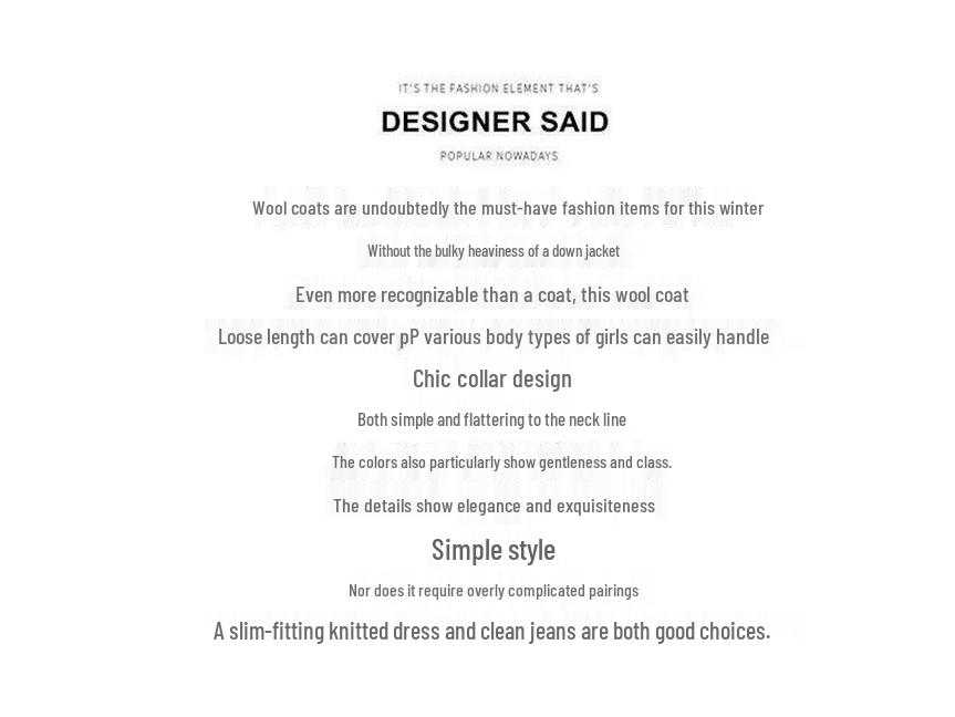 Spring 2025 Women's Petite Fashion Slimming Versatile Cotton-Padded Woolen Coat