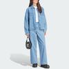 Adidas Originals Kseniaschnaider Jacket Solid Color Loose Fit Single Breasted Sports Denim Jacket Women Jacket Light-Blue IS1742