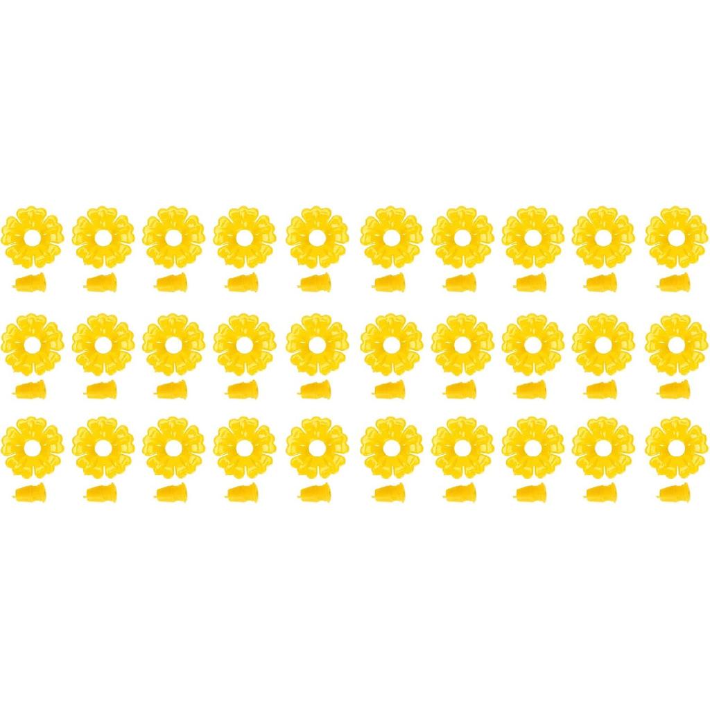 Feeding Port Replacement Parts, Hummingbird Feeder Flowers Bright Colors Attractive 30 Set for Outdoor(Yellow)