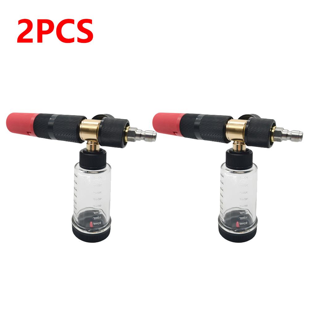 1/2PCS Water Foam Pot with 1/4 Inch Quick Connector 4500PSI Adjustable Pressure Washer Gun 100ml Car Wash Snow Foam Lance Pot