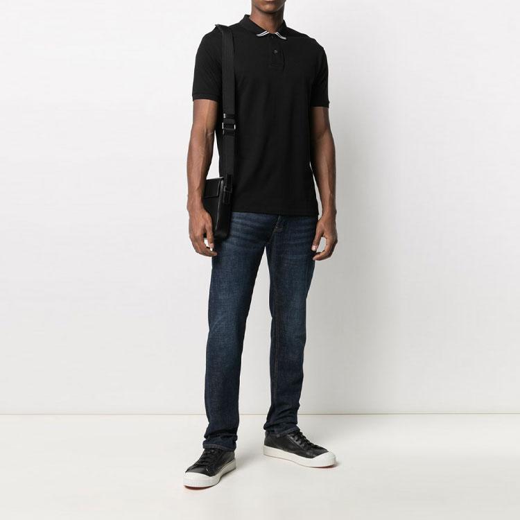 Emporio Armani Solid Color Short Sleeve Polo Shirt Men tops Black 3K1FM6-1JTKZ-0999