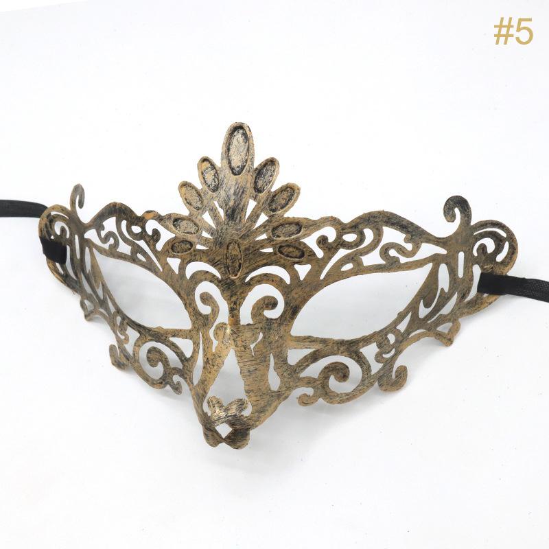 1PC Masquerade Mask Vintage Prince Mask Black Antique Copper Half Face Mask Plastic Halloween Costume Party Mask Women Men