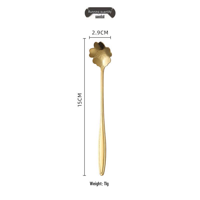 Cherry Blossom Stainless Steel Long Handle Coffee Spoon