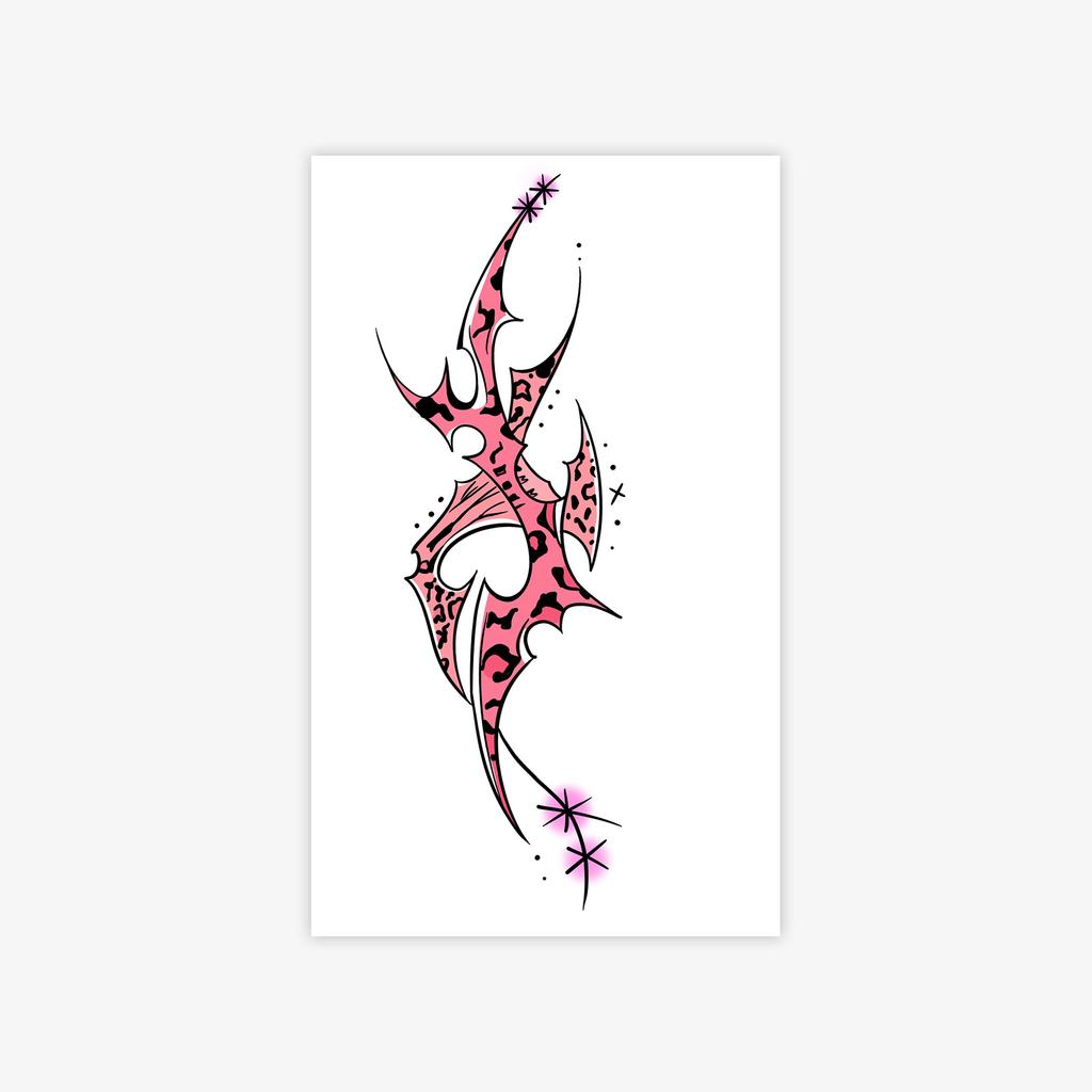 American Leopard Print Sword Thorn Arm Tattoo Sticker High Value Dark Tattoo Sticker