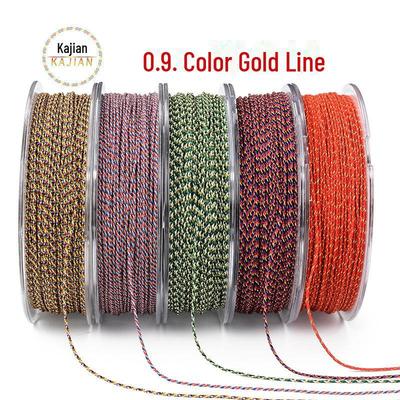 Corde de bracelet tissée à la main couleur or de 0,9 mm pour pompons DIY