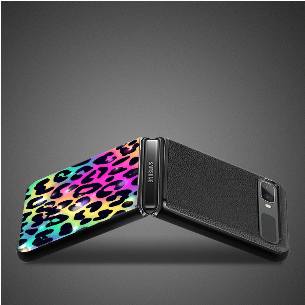 Fashion Leopard Print Panther Black Pc For Samsung Galaxy Zflip3 Z Flip3 5g Zflip Flip Smartphone Case