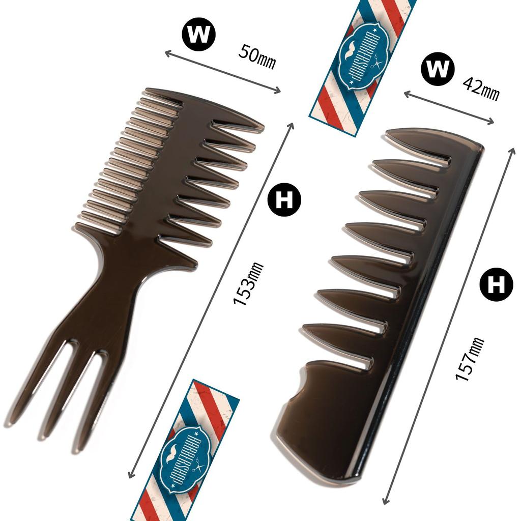 IMii Gel Mesh Fade Classic Barber CB Set aus Herrenkamm, Pomade, Styling, Kamm, Schnitt, Grob, Grob, Kamm, (Schwarz, 2)