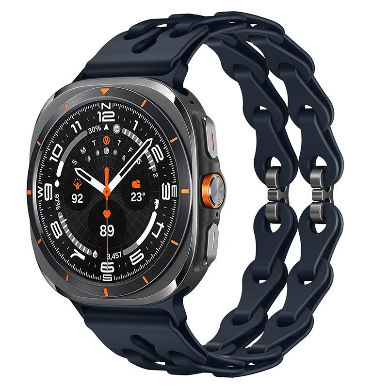 Elegante Cinturino a Maglie Morbido Silicone Sportivo Traspirante per Samsung Galaxy Watch Ultra 47mm 2025 Elegante Cinturino