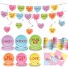 Valentine'S Day Party Supplies Love Flag Decoration Tableware Valentine'S Day Party Confession Atmosphere Arrangement Props