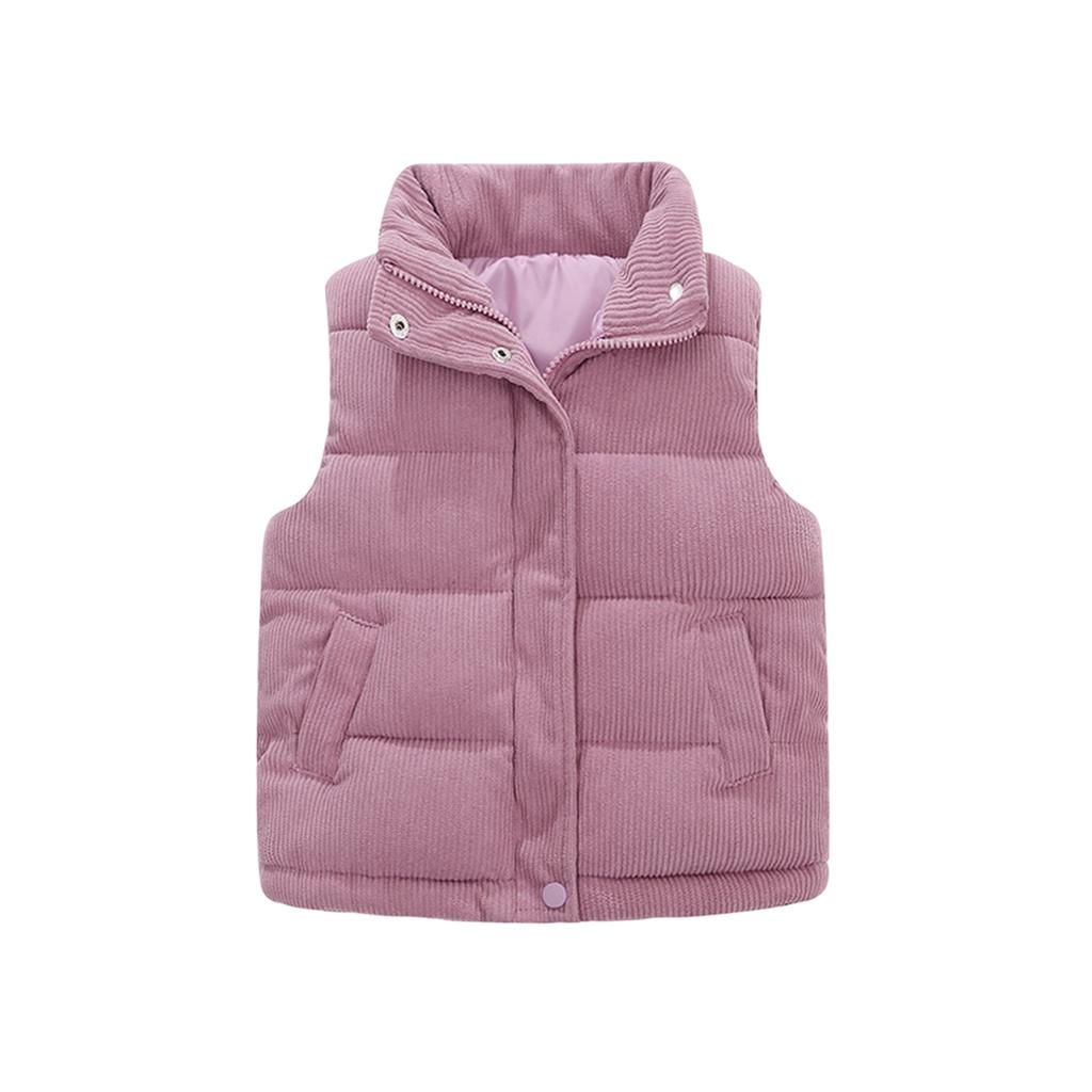 Kids Casual Padded Vest Warm Quilted Sleeveless Jacket for Boys and Girls