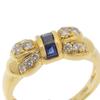 Ring K18 yellow gold/sapphire/diamond #5.1(US Size) 3.5g Women Used