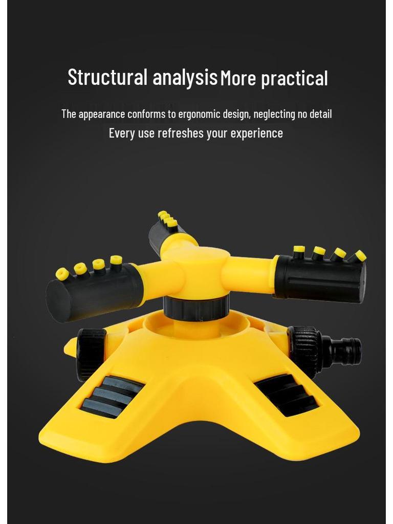 360° Automatic Rotating Nursery Sprinkler: Three-Way Irrigation Nozzle