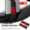 High Quality Car Seat Belt Protection Shoulder Pad Cover for Volkswagen MK7 Logo Top leather automotive Protection accessory