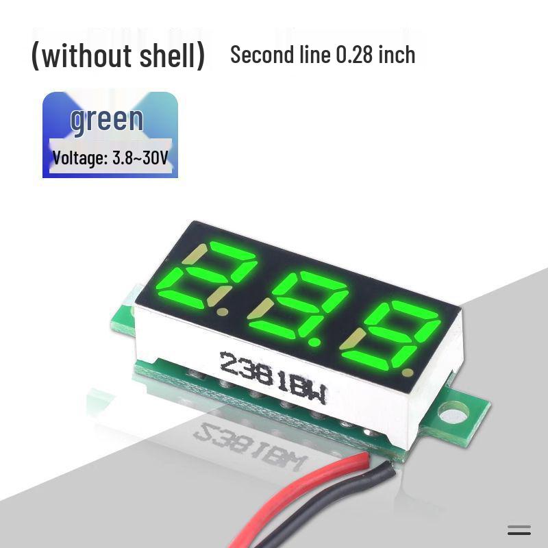 Digital Voltmeter Head: 0.28/0.36/0.56 Inch, 30V-120V, Two/Three-wire Options, With/Without Shell