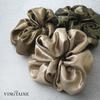 VINGTAINE Metallic Scrunchie Hair Accessory for Gorgeous and Elegant for Updos, Adults, Women's HS-224-BLACK
