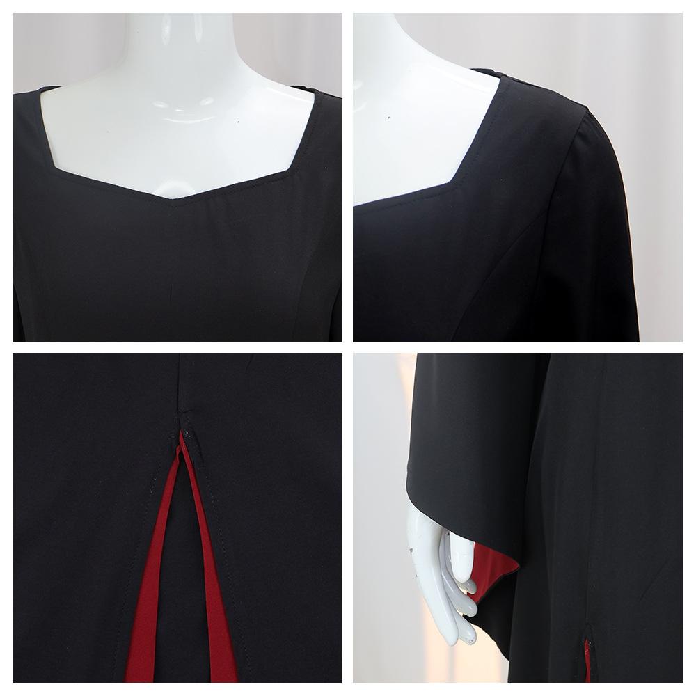 Morticia Cosplay Addamss Mittwochs Mutter Cosplay Frauen Gothic Kleid Kleidung Perücke Halloween Party Outfits Kostüm Für Frau