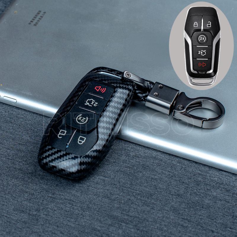 New Carbon Abs Car Key Case Fob Cover For Ford Fusion Mondeo Mustang F-150 Explorer Edge Car Accessories