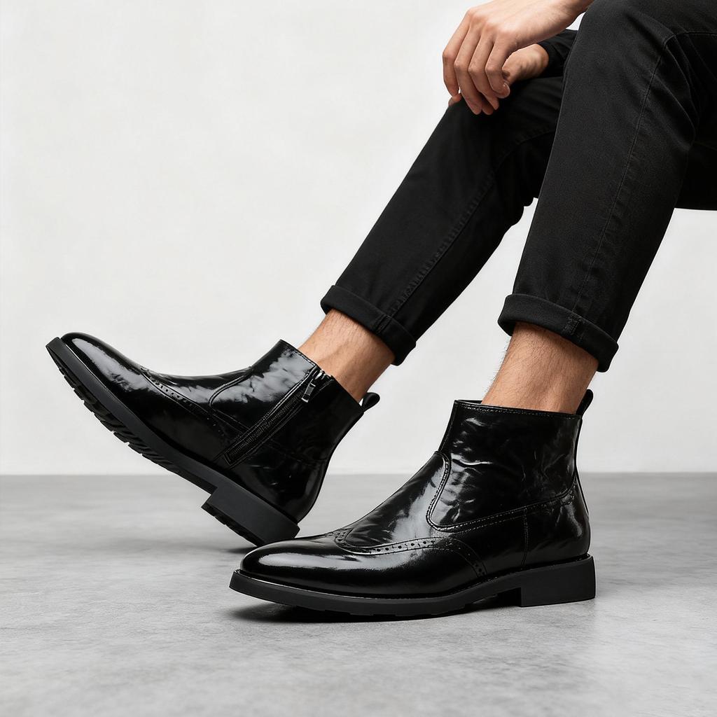 Men Boots High Top Shoes Fashion Style Winter Walking and Commuting Casual Outdoor Travel Seasonal Everyday Footwear Sizes 38-44