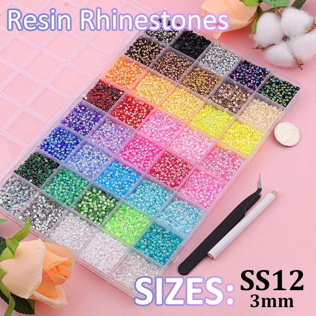Shiny Colorful Semi-circular Rhinestones Nail Charms Mini 3mm Flatback Resin Nail Diamond DIY Hat Pen Nails Set
