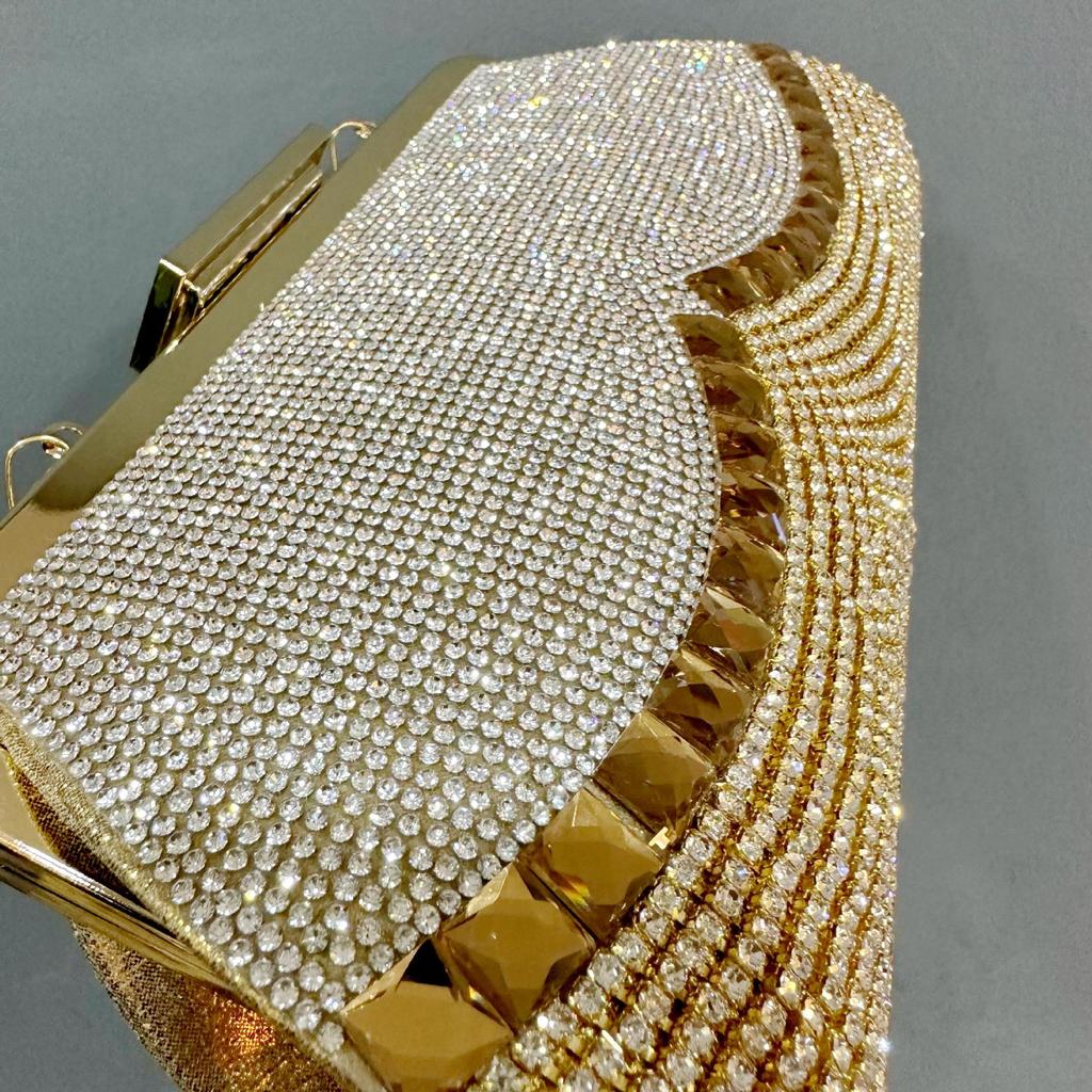 Elegant Tassel Diamond Clutch - Women's Evening Crossbody Handbag