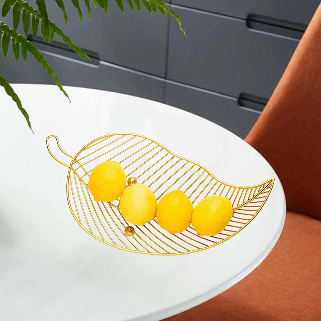 Fruit Basket Bowl for Kitchen Counter Snack Storage Leaf Shaped Decorative Plate