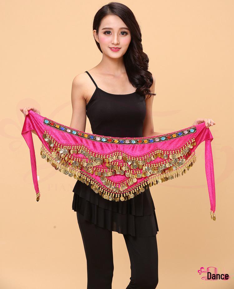 Indischer Bauchtanz Hüftgürtel mit Goldmünzen - Auftritts- & Übungskostüm-Accessoire