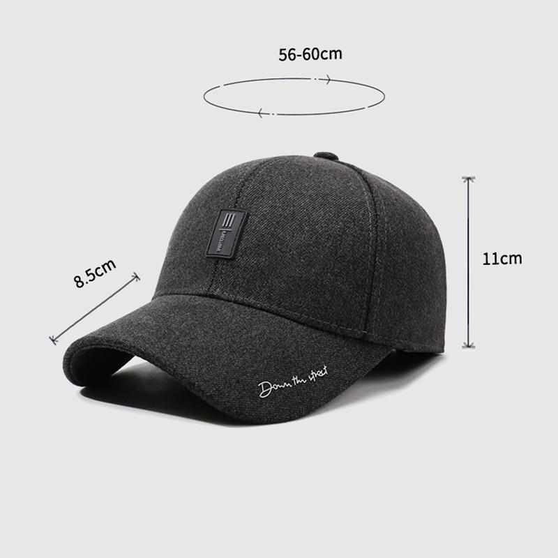 Autumn Winter Velvet Warm Cap Middle-Aged and Elderly Ear Protection Cotton Cap Men's Baseball Cap