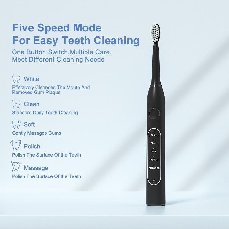 CH-926 Electric Toothbrush Adult IPX7 Waterresistant Five-gear Mode 8 Replacement Brushes Head Sonic Toothbrush with Storage Boxcase