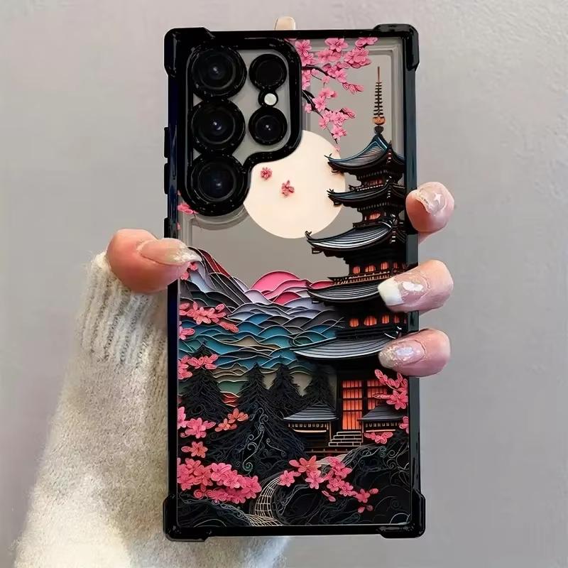 Japanese-Style Ancient House Phone Case for Samsung Galaxy A55 A35 A25 A15 5G A24 A23 A22 A32 A52 A52S A73 A51 A13 A12 4G Cover
