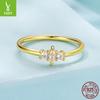 Simple Horse Eye Zircon Single Ring, Fashionable Stacked S925 Sterling Silver Plated 14K Gold Ring Ring Ring.