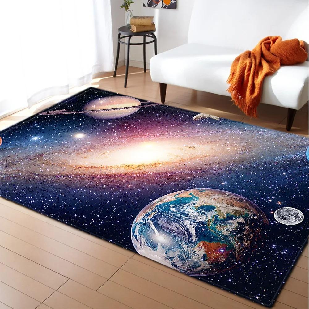 3D Solar System Children's Early Education Learning Carpet Exploration of Space Planet Orbits Suitable for Living Room Bedroom