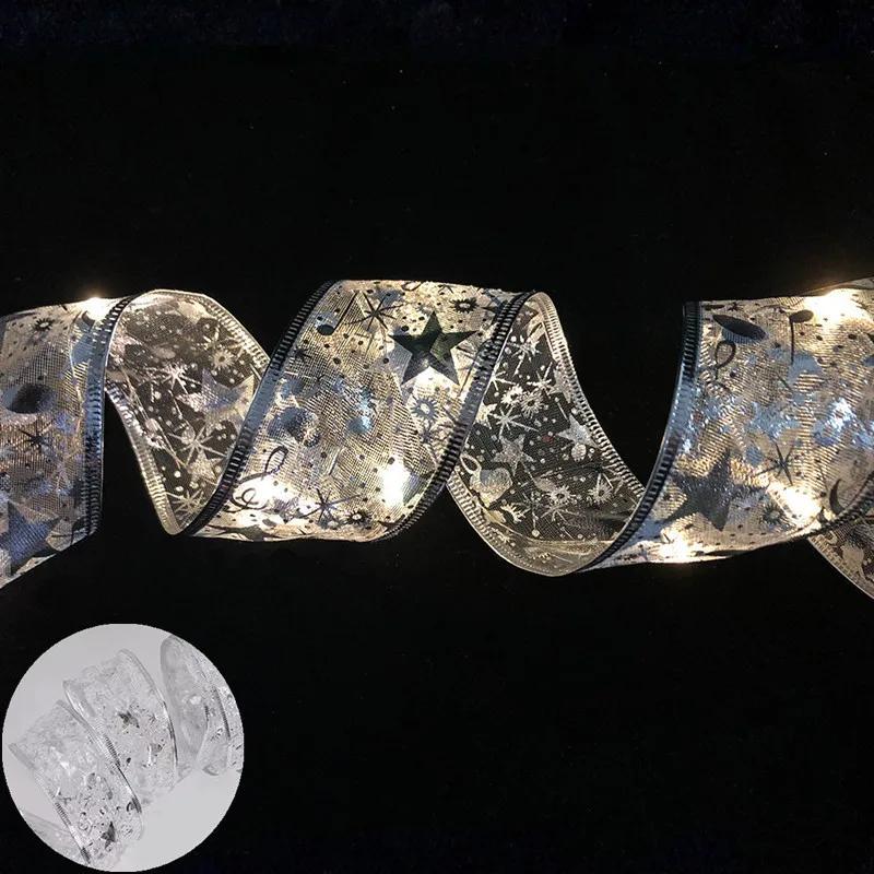 Xiaomi New Year 2026 Fairy Lights Christmas Decoration LED Ribbon Christmas Tree Ornaments for Home DIY Bows Light String Navidad 2025