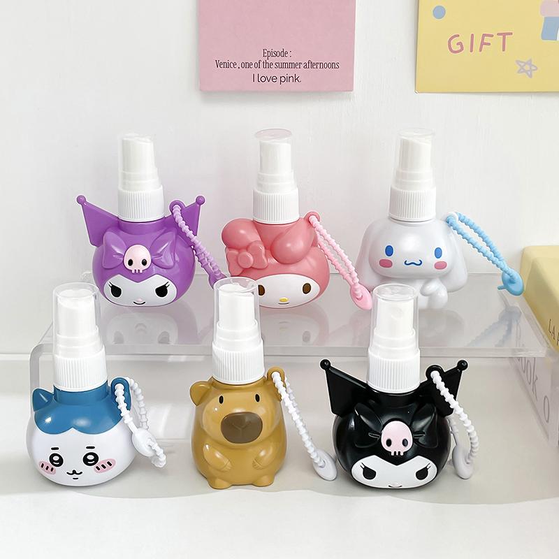 50Ml Portable Spray Bottle Keychain Holder Sanrio Alcohol Disinfection Sub-Bottling Mosquito Repellent Divided Into Bottles