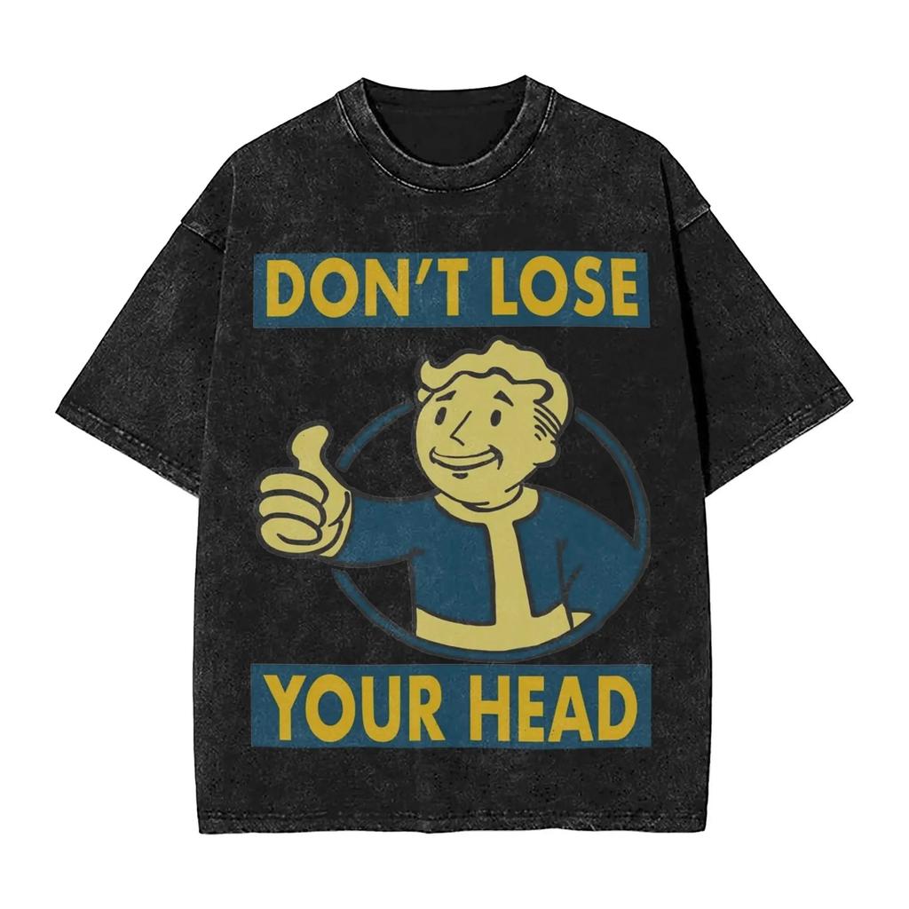 2026 Washed T Shirt Join The Vaults Fallouts Tec Hip Hop Fashion T-Shirt Oversized Streetwear Cotton Print Tops T Shirt for Men Women