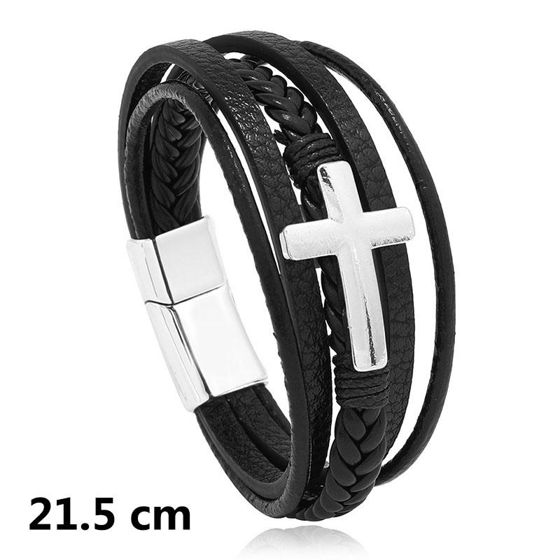 New Genuine Leather Woven Bracelet for Men Infinity Charm Wrap Bracelets Male Hand Jewelry Boho Braided Leather Bracelet Homme