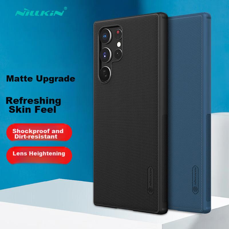 NILLKIN Samsung S22 Ultra Phone Case, Matte Pro Full Coverage Airbag Shockproof Dirt-Resistant Protective Cover with Hard Shell And Soft Edges, Black